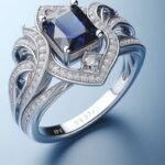 Designer ring white gold ,with natural blue sapphire stone, designed by Sarah Netanya