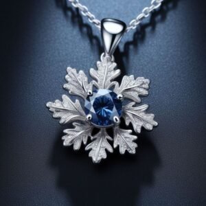 white gold necklace and oak leaf pendant design by Sarah Netanya