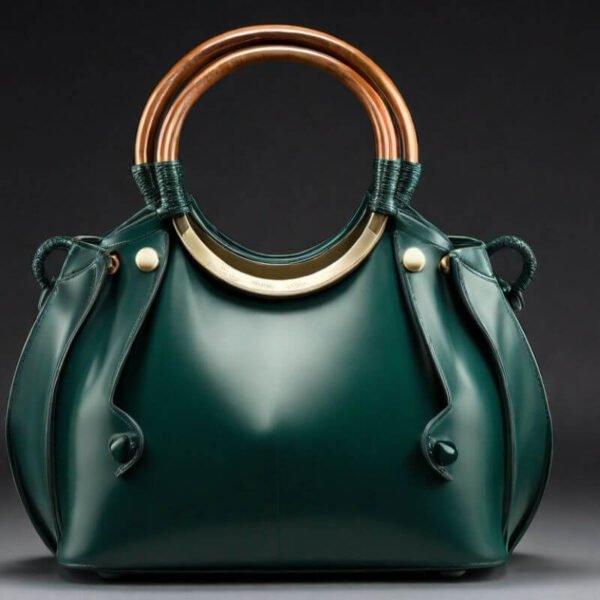 green color, rounds shape handle handbag, designed by Sarah Netanya